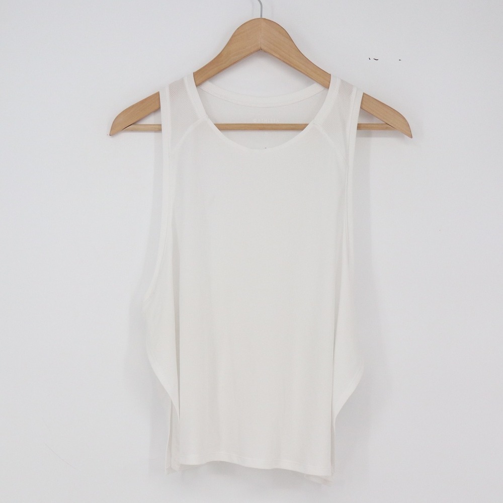 Athleta Tank Top Womens XL Racerback White Muscle Tank Activewear Excellent